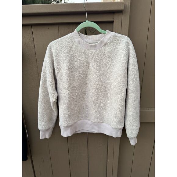 The ReNew Fleece Oversized Crew by Everlane, S, Bone - Picture 3 of 8